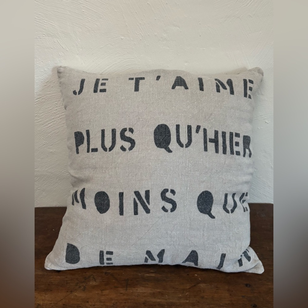 Sugarboo Designs Je T'aime Linen Pillow